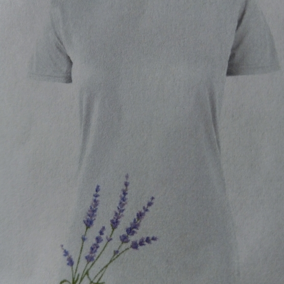 Womens White Shirt with Lavender Logo - Picture 3 of 3